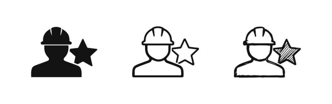 Qualified Industrial Worker with Star Rating Icons