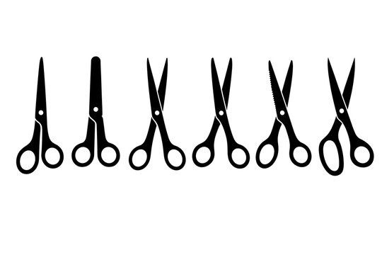  Scissors Silhouette Vector Illustration