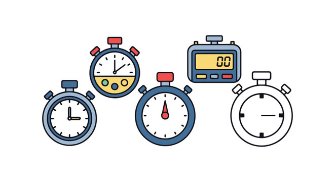 Marathon Stopwatch Line art modern abstract simple shapes