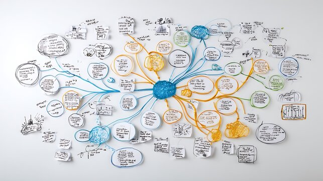 Marketing strategy mind map isolated on the white background 