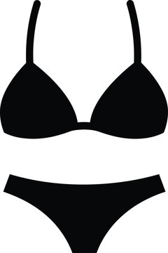 Minimalist bikini swimwear icon for summer beach fashion vector illustration