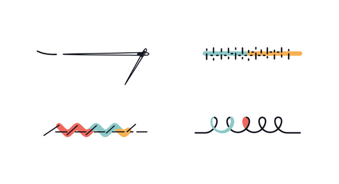 Needle Stitch Line art minimal abstract illustration