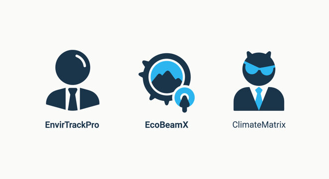 Environmental tracking and climate monitoring system software icons with environmental tracking monitoring software business environment analysis technology corporate management forecast