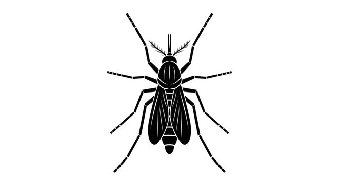 Black mosquito insect silhouette vector icon isolated on white background