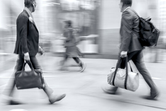 group of business people in the street
