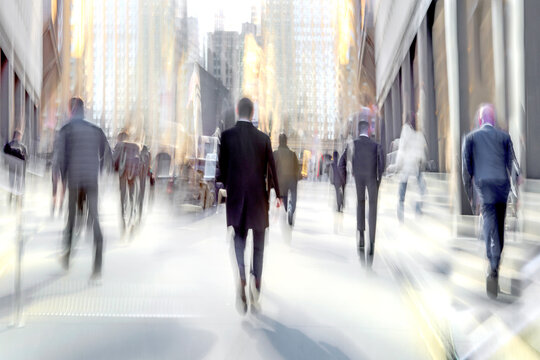 group of business people in the street