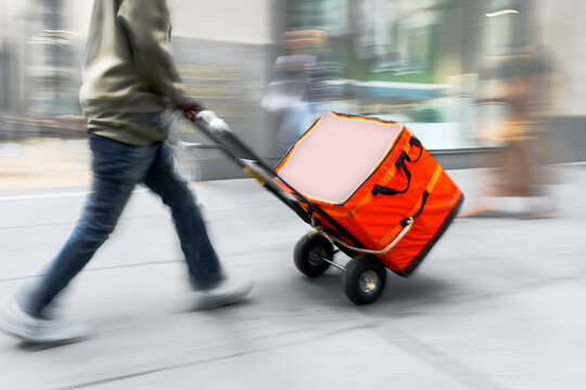 delivery with dolly by hand