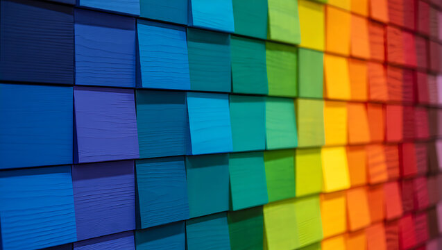 Colorful squares, vibrant tiles, rainbow mosaic, gradient pattern