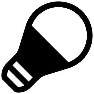 LED light bulb. Outlined stroke vector icon with black-filled details.