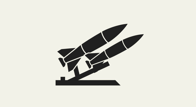 Two missiles on a launch pad ready for deployment.
