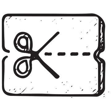 Scissors Coupon Voucher Icon for Discount Deals Retail Promotions and Ecommerce Promo Codes