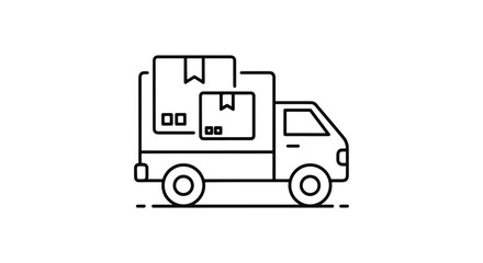 Fototapeta premium Overnight Parcel Line art creative abstract vector design