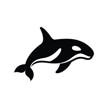 Simple Black Whale Design