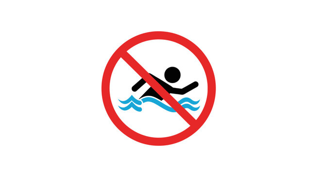 No Swimming Warning Sign Symbol.