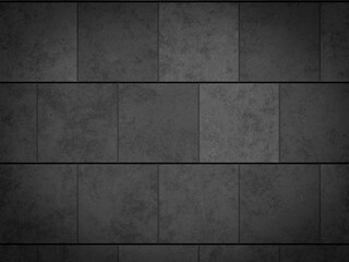 Fototapeta premium Dark charcoal marble tile floor pattern with subtle grey swirls and vignetted corners.