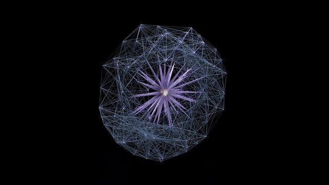 Neural Network Data Flow on Transparent Background with Seamless Loop