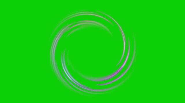 Colorful Magic Spiral Circle Motion FX on Green Screen, Hypnotic Energy Loop Overlay 4K