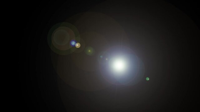 Golden Sun Burst Lens Flare FX on black background , White Gray Light Rays Chroma Key Loop Animation 4K