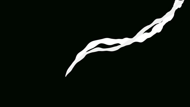 abstract flowing liquid motion with elegant white swirls on black background 
