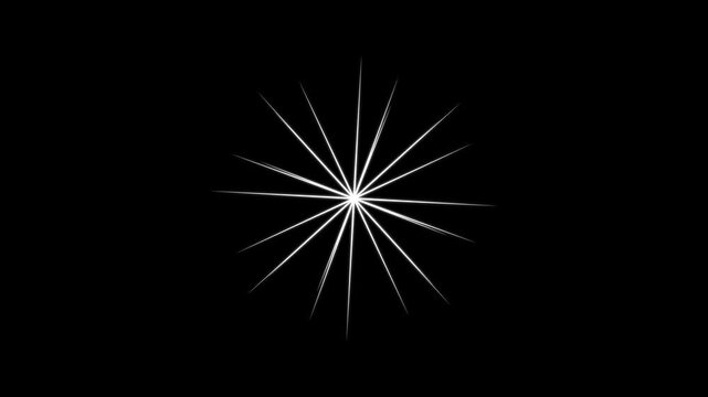 Sparkling White Star Twinkle FX Animation, Cartoon Doodle Glitter Glow Blinking Light Effect Overlay 4K