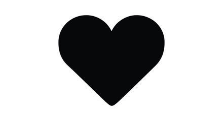 A simple black heart shape stands out against a white background silhouette © AL-AMIN