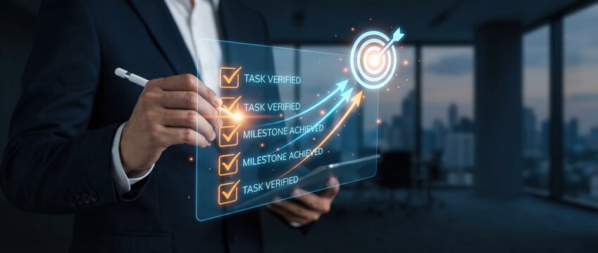 Achieving project milestones and verifying tasks in a dynamic business environment digital workspace professional growth strategic planning