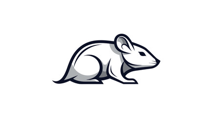 Obraz premium Stylized white mouse logo on a clean white background