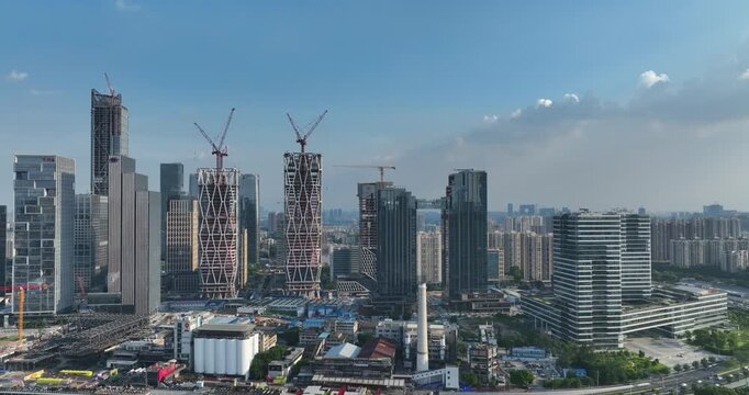  Aerial view of landscape in Guangzhou city, China