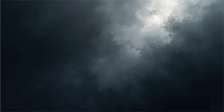 A dark blue storm sky with heavy rain clouds and misty nature textures creates a moody blue night backdrop