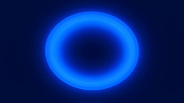 Abstract glowing blue ring and circle on dark background with neon light, futuristic minimal design, soft glow, blue oval halo, purple gradient ring, empty center, SEO friendly title