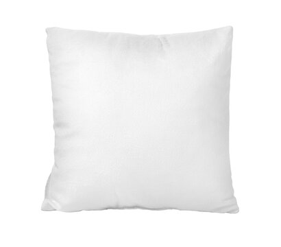 White square cushion pillow mock-up with transparent background
