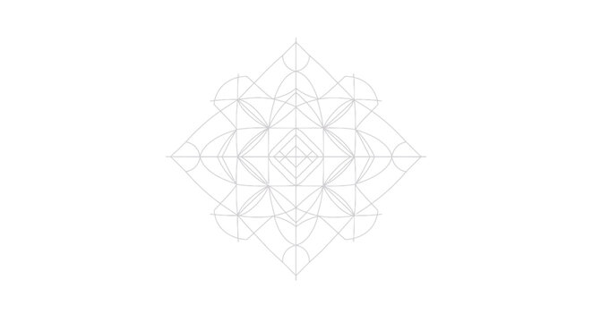 Abstract geometric pattern with thin lines on white background.