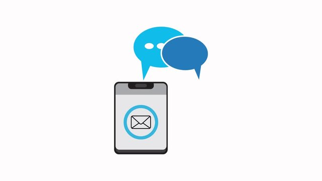 Mobile Email Chat Communication Animation Concept
