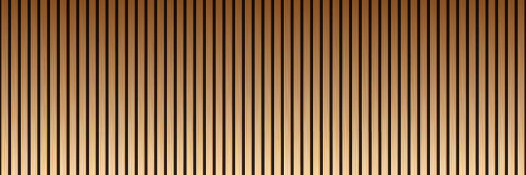 Wooden panel wall texture background with shadow effect. Vertical natural wood backdrop. Bamboo wall. Parquet board surface. Realistic vector illustration.