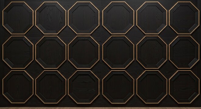 A black and white hexagonal tile pattern