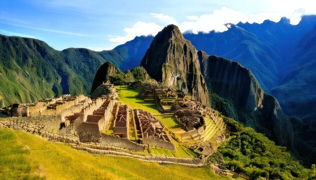 Majestic Machu Picchu - Ancient Inca Citadel in the Andes Mountains.