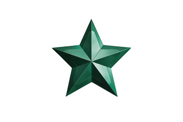 Obraz premium Green metallic star representing achievement, quality, success, rating, and best choice with a transparent background