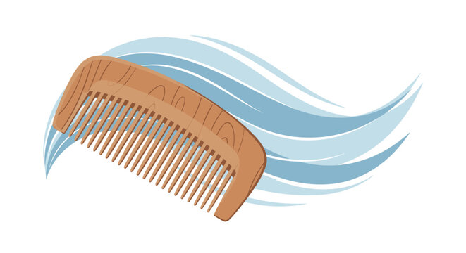 Wooden comb for hair care and styling