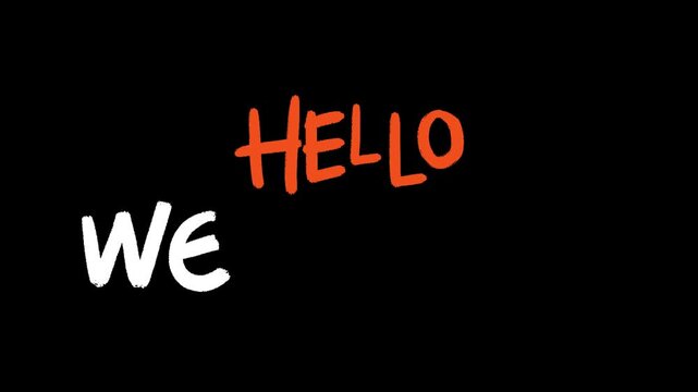 Hello Wednesday Animated Hand Drawn Typography Looping on Black Background