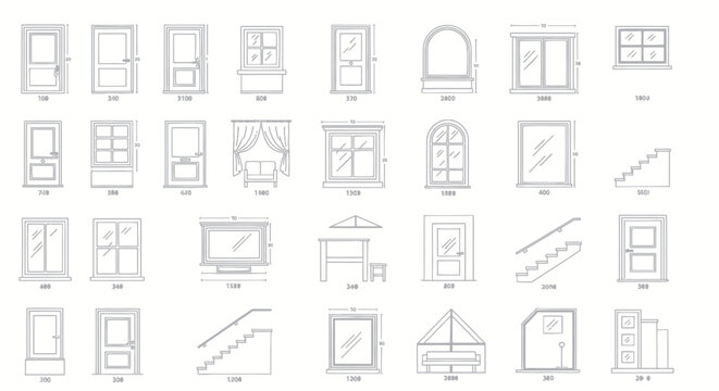 Various Window and Door Architectural Designs.
