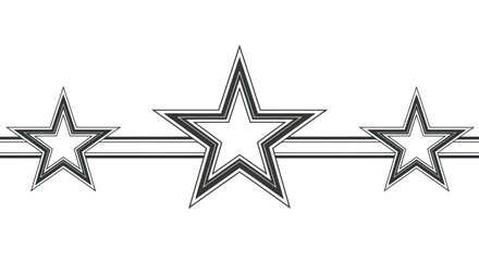 Obraz premium Three Stars in a Row Illustration.