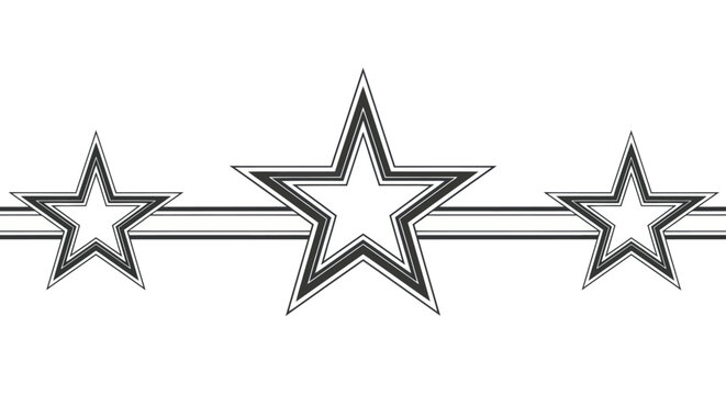 Three Stars in a Row Illustration.