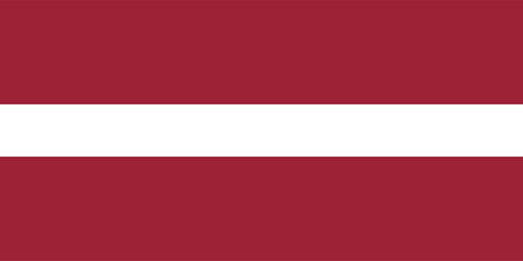Naklejka premium Latvia standard flag. Latvia flag vector. Latvia flag on white background