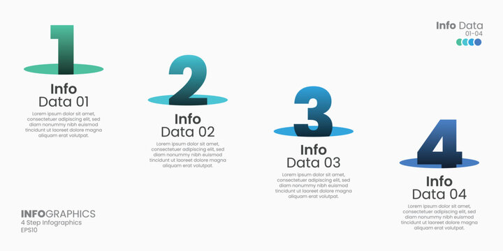 Business minimal Infographics template. Steps timeline with options and marketing icons. Vector timeline infographic with four steps connected elements. Design can be used for presentation.