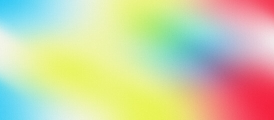 Obraz premium Colorful grainy gradient background with blue yellow green and pink blended hues
