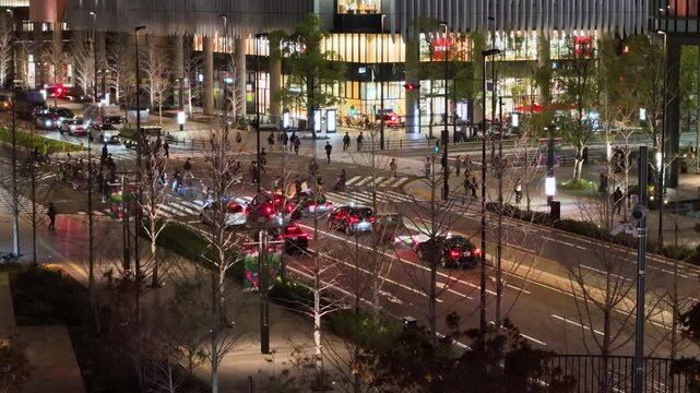 日本の都市夜景 都会の夜に輝く街並み