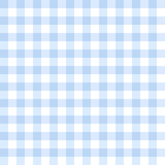 Seamless blue gingham pattern. Classic light blue checkered plaid background for surface and digital designs. © warmjuly