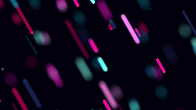 Glowing abstract background of colorful lights and shiny particles creating a festive holiday celebration with bright sparkles and glitter on a dark night