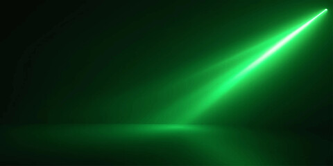 Naklejka premium A digital art of an abstract green background featuring a glowing blue wave of light and motion lines over a dark texture backdrop