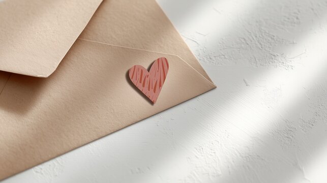 Handwritten letter on paper with three dots symbol, minimal composition